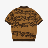 mens huf fantasies knit s/s top (brown)