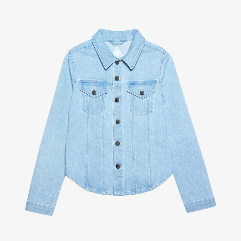womens melody ehsani denim cowboy top (med wash)