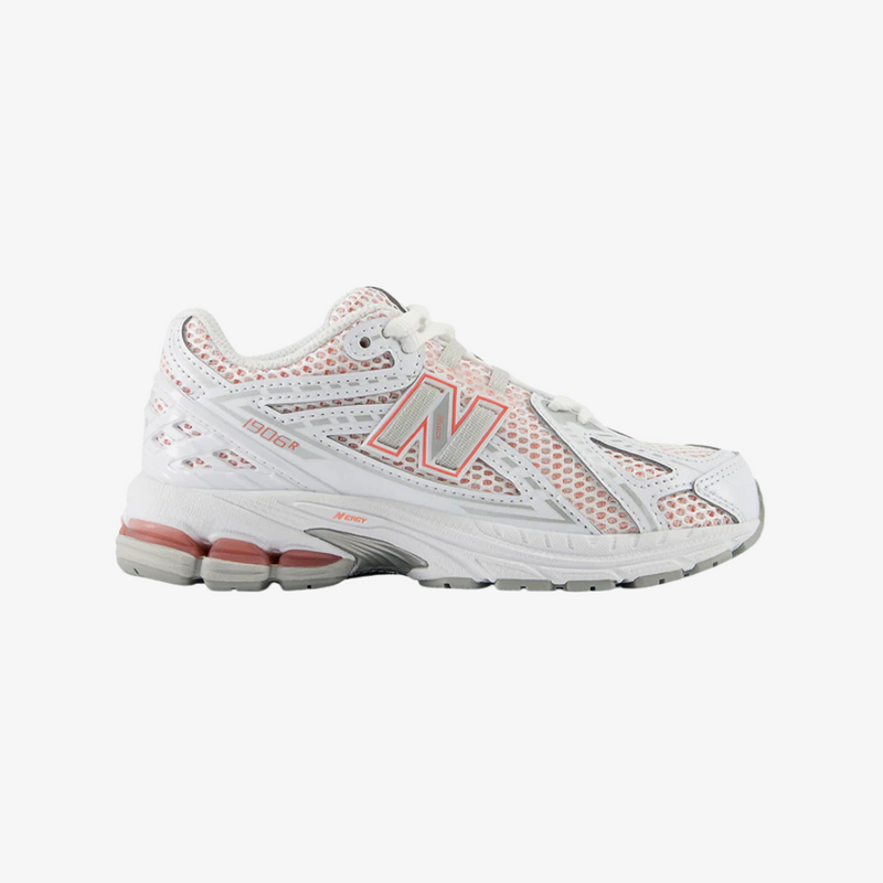 preschool new balance 1906 (white/sunfade red)