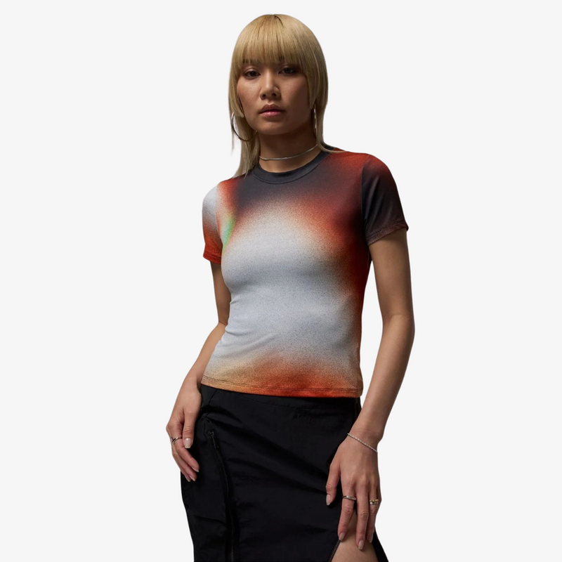 womens jordan x tela s/s tee (white/black)