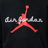 mens jordan brooklyn fleece pullover hoodie (black/infrared 23)