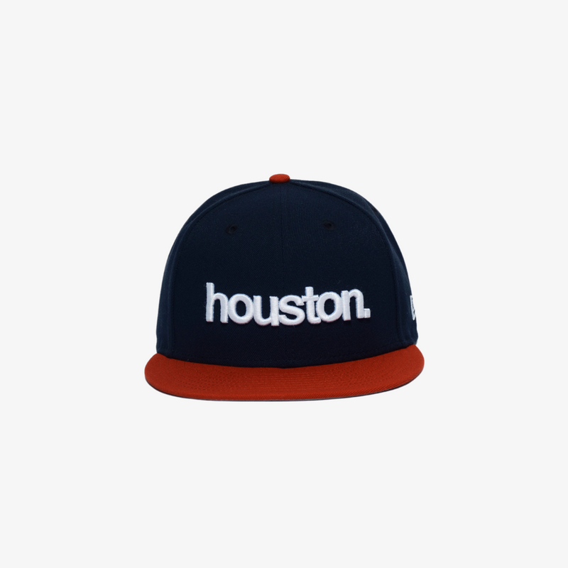 new era x premiumgoods. houston. 2tone 59fifty fitted (navy/red)