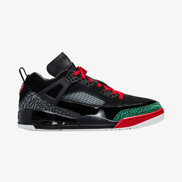 mens jordan spizike low (black/varsity red/classic green)