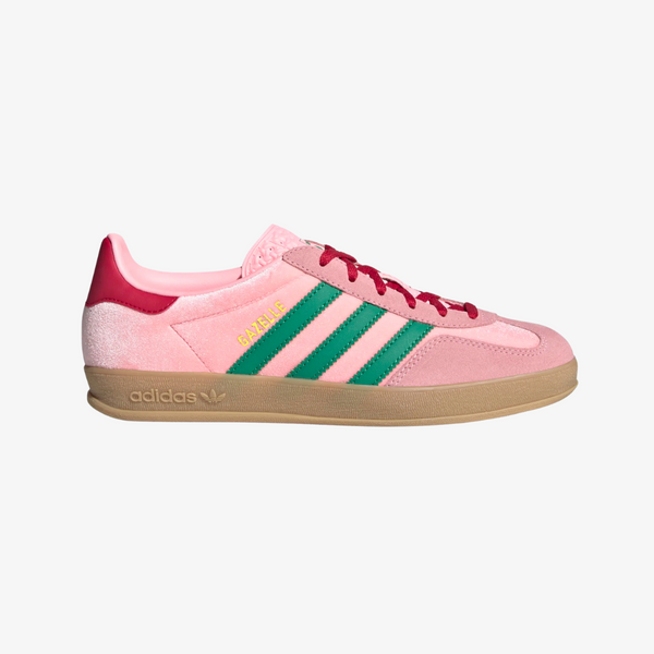 womens adidas gazelle indoor (pink/green/red)