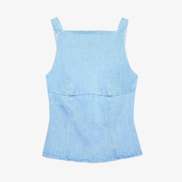womens melody ehsani denim skate top (med wash)