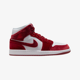 womens jordan 1 mid (white/team red)