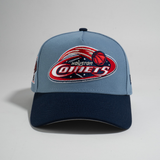 new era x premiumgoods. houston comets 9forty a-frame snapback (oceanside blue/faded blue)