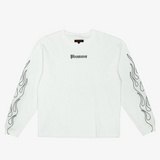 mens pleasures fiery heavyweight l/s (white)