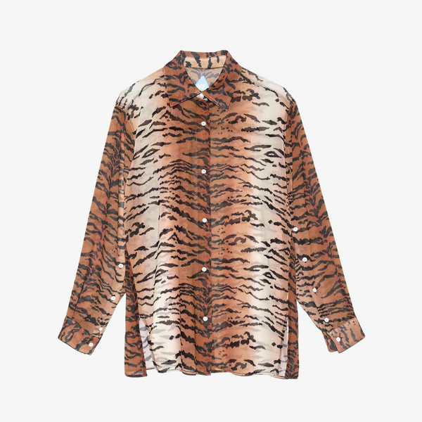 womens melody ehsani eartha lounge top (tiger print)