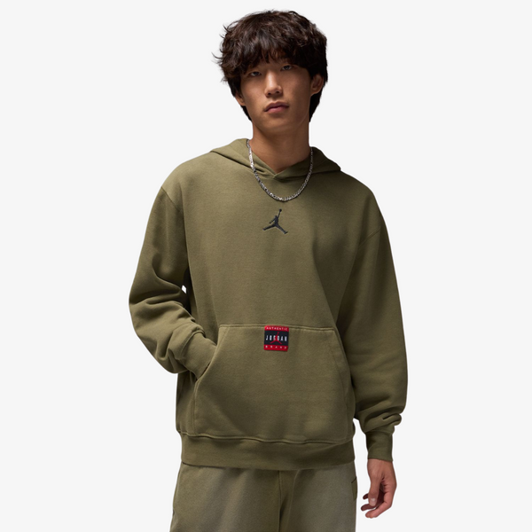 mens jordan brooklyn fleece hoodie (olive)