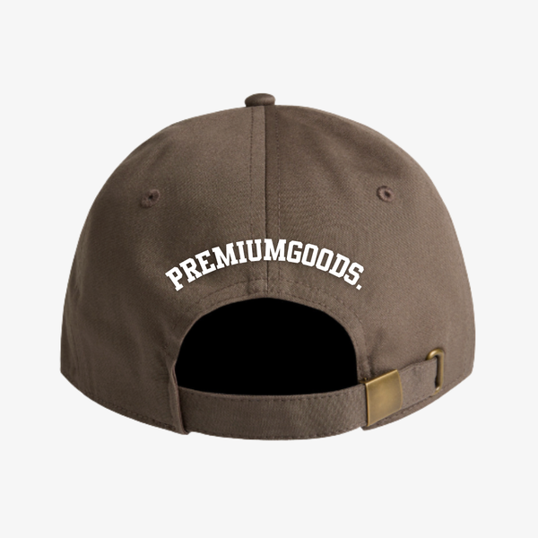 premiumgoods. old english h shadow logo dad hat (walnut/black)