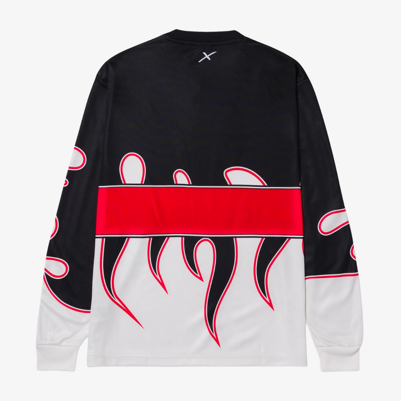 adidas x 100 thieves l/s tee (black/white/red)