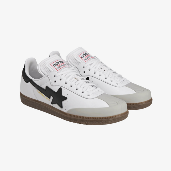 mens adidas samba x bape (white/black)