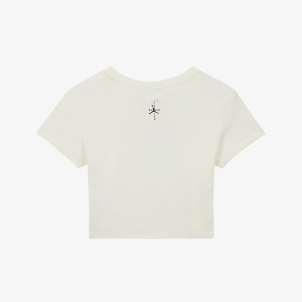 womens jordan x travis scott slim tee (sail/black)