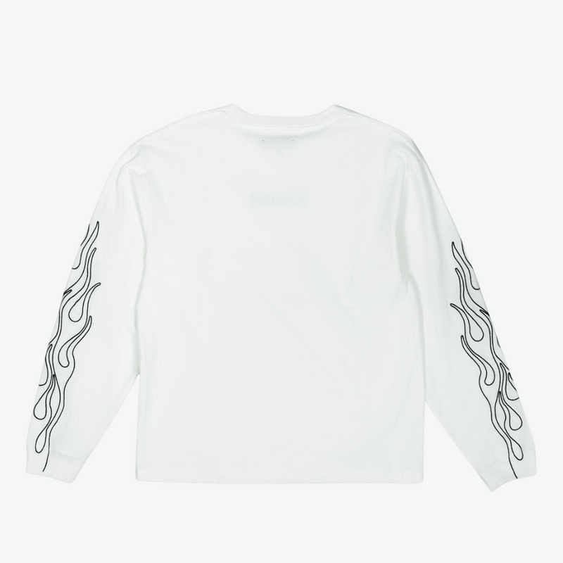 mens pleasures fiery heavyweight l/s (white)