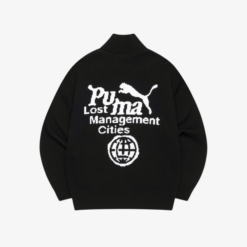 mens puma x lmc full zip jacket (black)