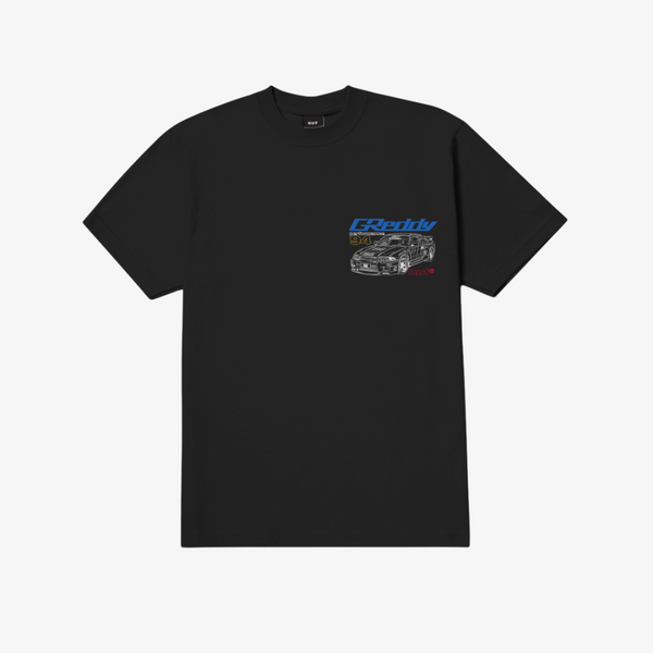 mens huf x greddy diagram s/s tee (black)