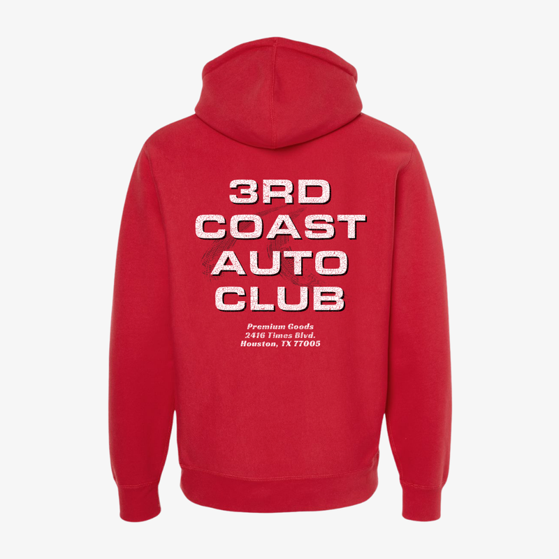 mens pg auto club pullover hoodie "flag" (red)