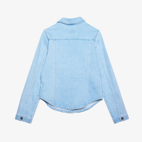 womens melody ehsani denim cowboy top (med wash)