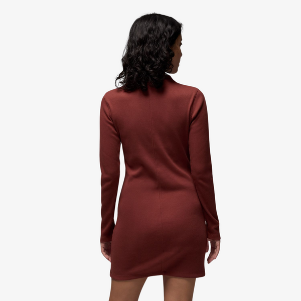 womens jordan l/s knit dress (burgundy)