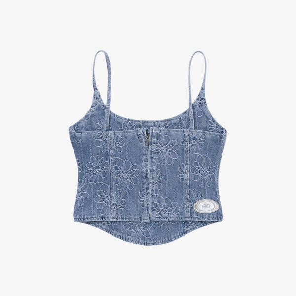 womens honor the gift denim corset (blue)