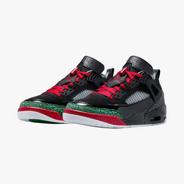 mens jordan spizike low (black/varsity red/classic green)