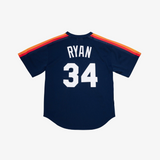kids mitchell & ness jersey houston astros 1988 nolan ryan (navy/orange)