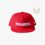 kids new era x premiumgoods. houston. 59fifty fitted (red/white)