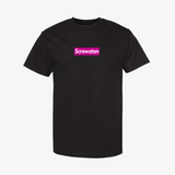 mens ridin dirty screwpreme s/s tee (black/magenta)