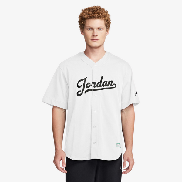 mens jordan flight mvp baseball top (white/black)
