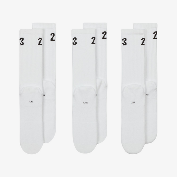 jordan essentials crew socks (white)