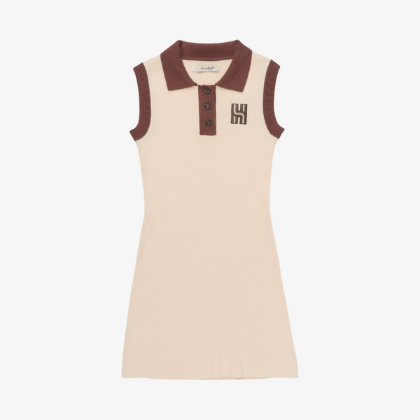 womens honor the gift ribbed tennis dress (cream)