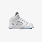 toddler jordan 5 retro (white/black-metallic silver)