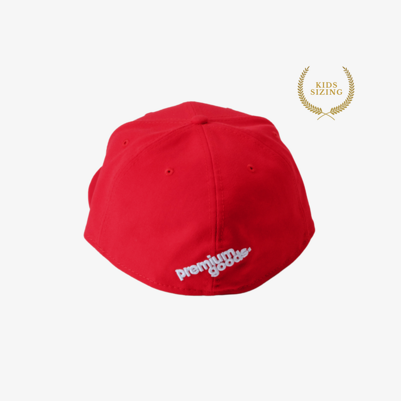 kids new era x premiumgoods. houston. 59fifty fitted (red/white)