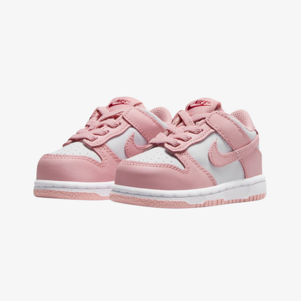 toddler nike dunk low (white/pink glaze)