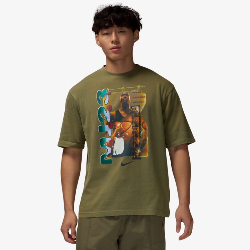 mens jordan s/s tee (medium olive)