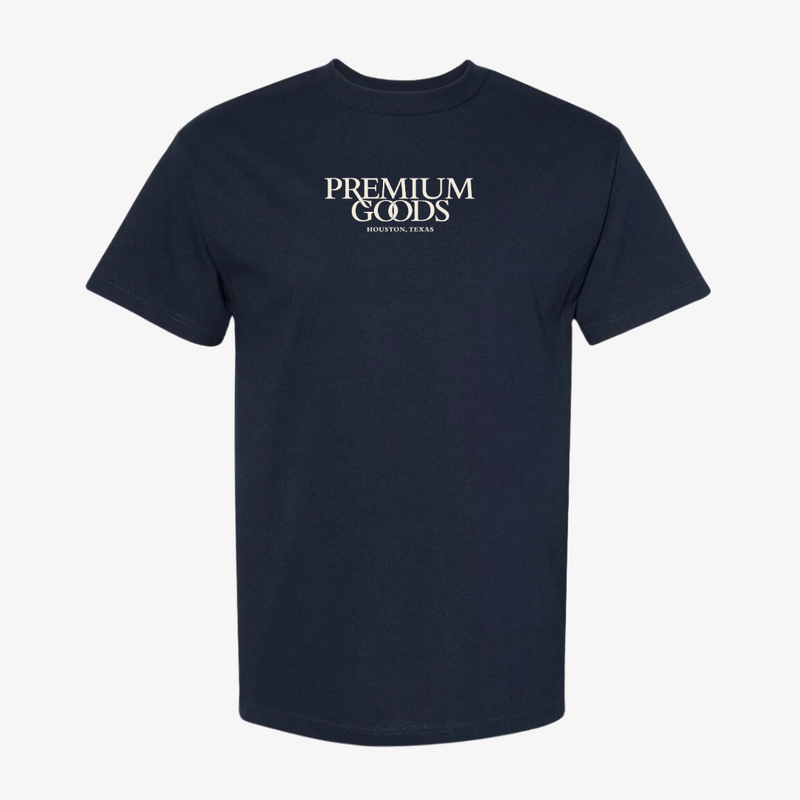 mens premiumgoods. locked logo s/s tee (midnight navy)