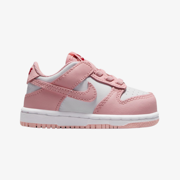 toddler nike dunk low (white/pink glaze)