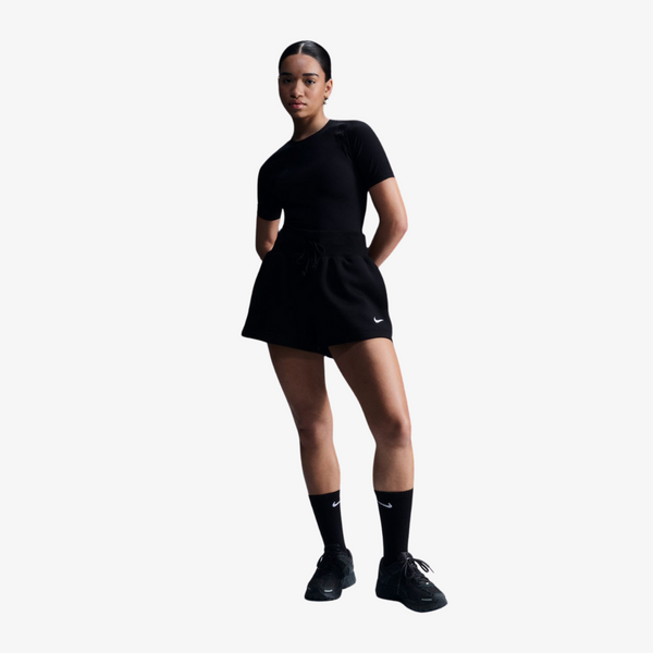 womens nike high waisted loose shorts (black)