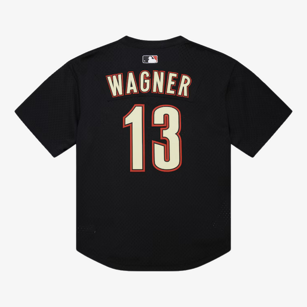 mens mitchell and ness billy wagner practice jersey (black/red)
