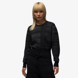 womens jordan x tela knit cardigan (dark smoke grey/black)
