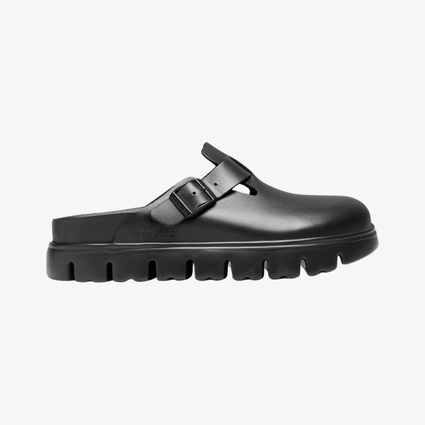 womens birkenstock boston chunky leather (black)