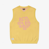 mens malbon x keith haring sweater vest (yellow)