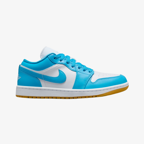 womens jordan 1 low (white/dark powder blue)