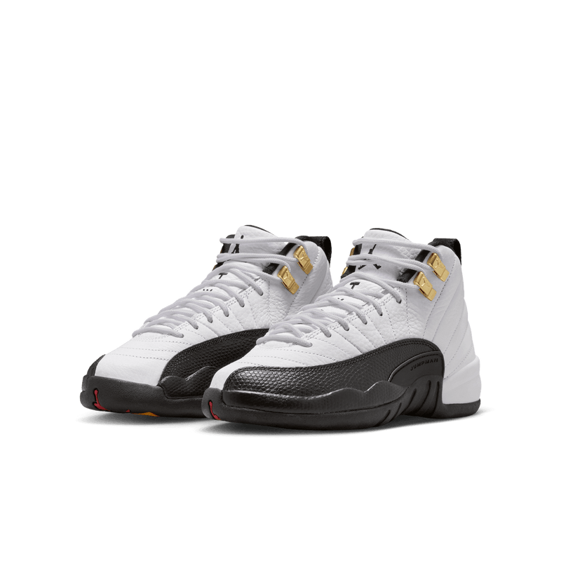 gradeschool jordan 12 retro (white/black/taxi)