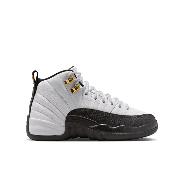 gradeschool jordan 12 retro (white/black/taxi)