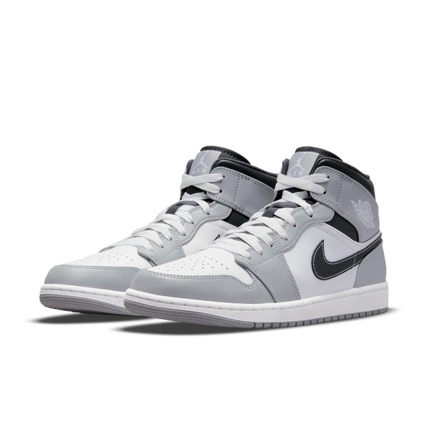 mens jordan 1 mid (smoke grey/white)