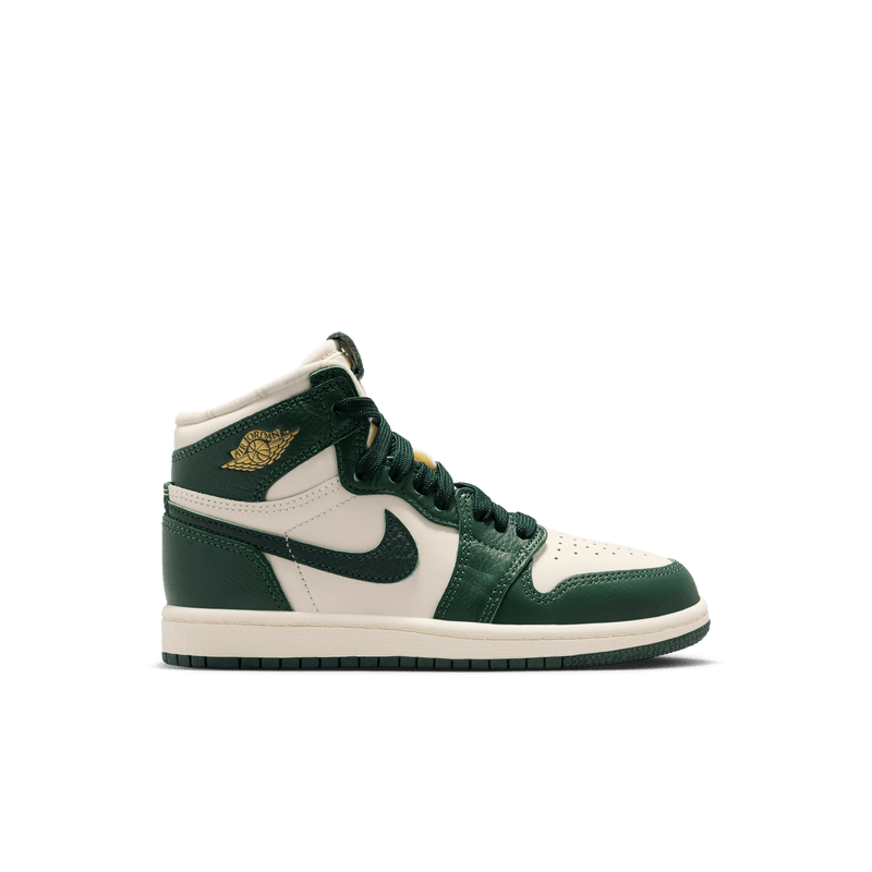 preschool jordan 1 retro high og (pale ivory/pro green)