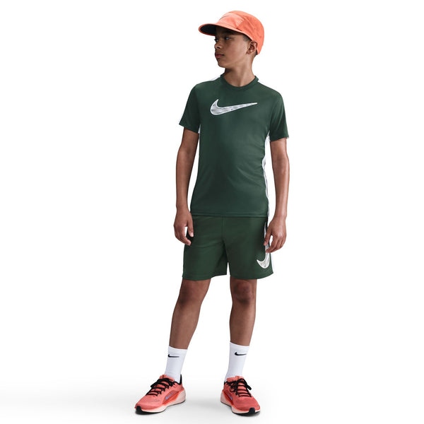 kids nike trophy23 dri-fit s/s tee (fir/white)