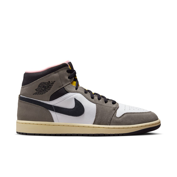 mens jordan 1 mid se (white/oil grey)